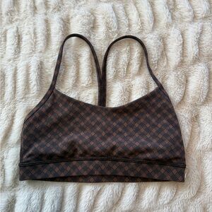 Lululemon Athletica Brown Checkered Sports Bra